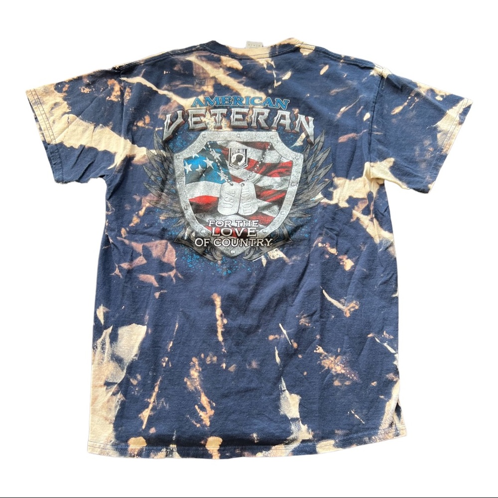 Repurposed bleached tee POW MIA American Veteran